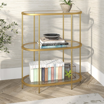 Leif 30'' Wide Oval Bookcase