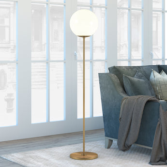 Theia Globe & Stem Floor Lamp with Plastic Shade