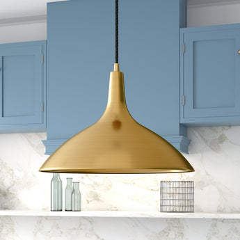 Barton 14" Wide Pendant with Metal Shade