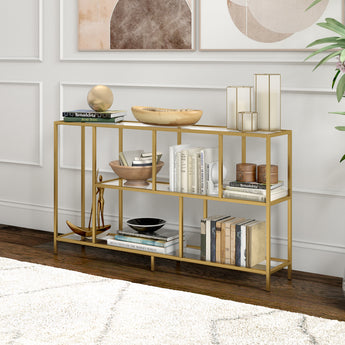 Winthrop 52" Wide Console Table with Glass Shelves