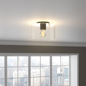 Henri 10" Wide Flush Mount with Glass Shade