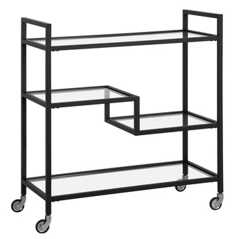 Lovett 33" Wide Bar Cart with Glass Shelves