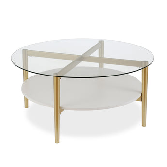 Otto 36'' Wide Round Coffee Table with MDF Shelf