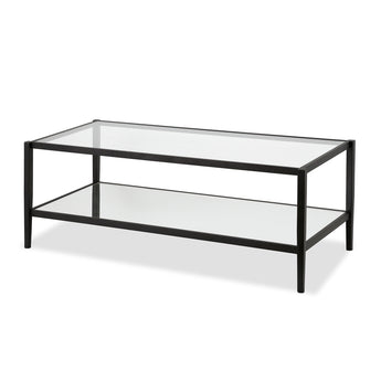 Hera 45'' Wide Coffee Table with Mirror Shelf