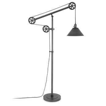 Descartes Pulley System Floor Lamp with Metal Shade