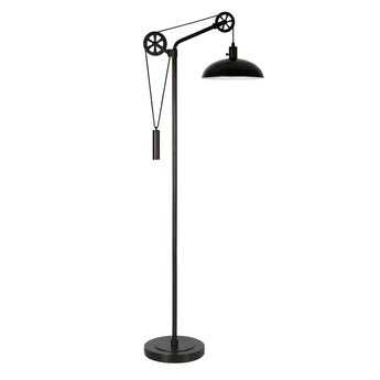 Neo Spoke Wheel Pulley System Floor Lamp with Metal Shade