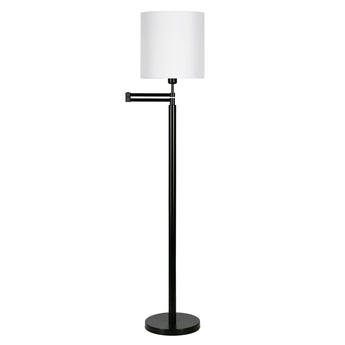 Moby Swing Arm Floor Lamp with Fabric Empire Shade