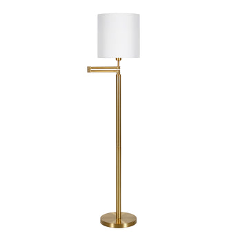 Moby Swing Arm Floor Lamp with Fabric Drum Shade