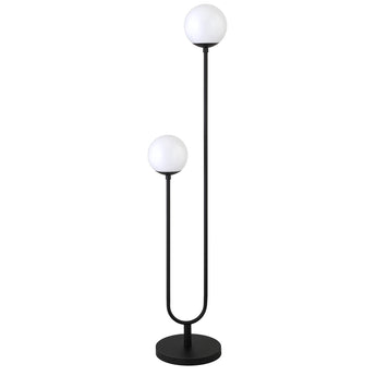 Dufrene 2-Light Floor Lamp with Glass Shades