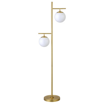 Pyrus 2-Light Floor Lamp with Glass Shades