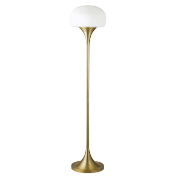 Aleister Torchiere Floor Lamp with Glass Shade