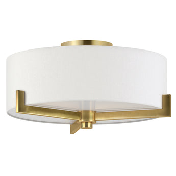 Hamlin 17.63" Wide 2-Light Semi Flush Mount with Fabric Shade