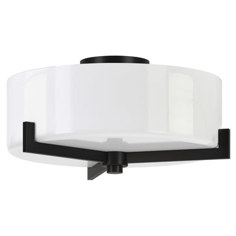 Hamlin 17.5" Wide 2-Light Semi Flush Mount with Glass Shade