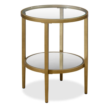 Hera 20' Wide Round Side Table with Mirror Shelf