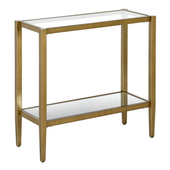 Hera 24'' Wide Side Table with Glass Shelf