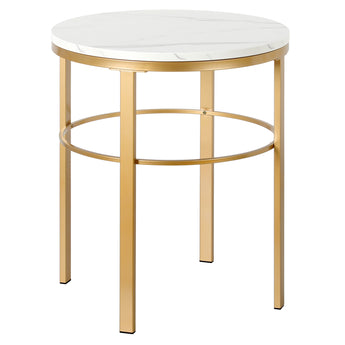 Gaia 20" Wide Round Side Table with Faux Marble Top