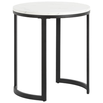 Mitera 20" Wide Round Side Table with Faux Marble Top