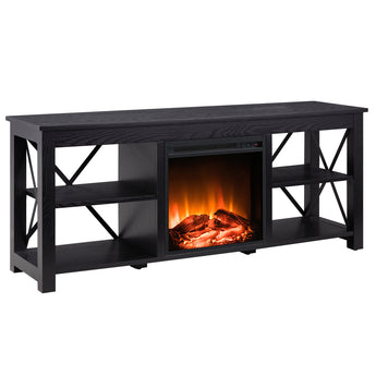 Sawyer TV Stand with Log Fireplace for TV's up to 65"