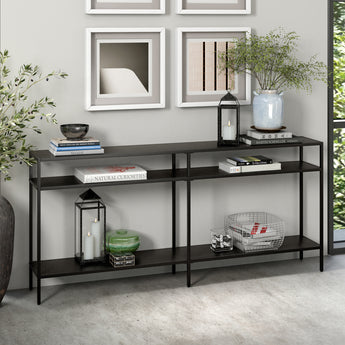 Sivil 64'' Wide Console Table with Metal Shelves