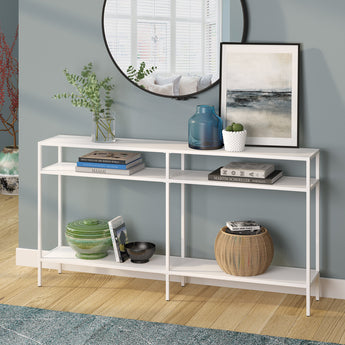 Sivil 55'' Wide Console Table with Metal Shelves