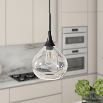 Ida 9.5" Wide Pendant with Glass Shade