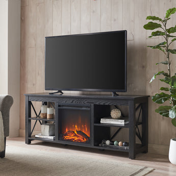 Sawyer TV Stand with Log Fireplace for TV's up to 65"