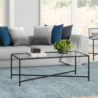 Henley 48'' Wide Coffee Table with Glass Top