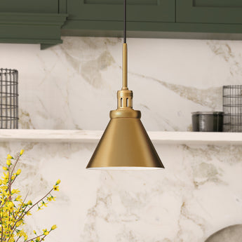 Zeno 8.5" Wide Pendant with Metal Shade