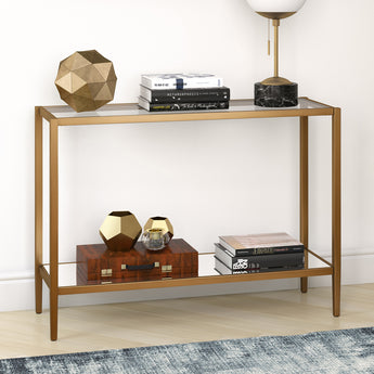 Hera 42'' Wide Console Table with Mirror Shelf