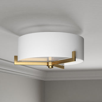 Hamlin 17.63" Wide 2-Light Semi Flush Mount with Fabric Shade