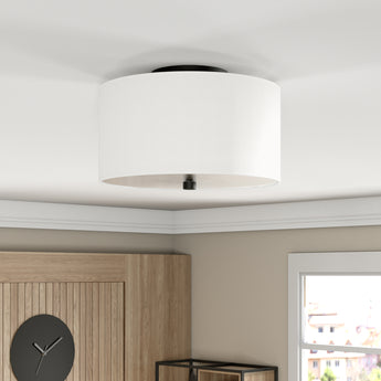 Ellis 12" Flush Mount with Fabric Shade