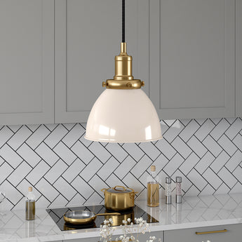 Madison 8" Wide Pendant with Metal Shade